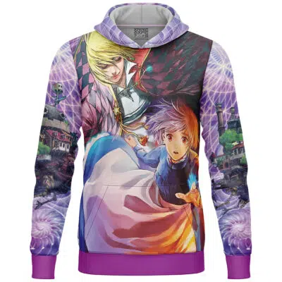 Trippy Howls Moving Castle Studio Ghibli Lightweight Hoodie