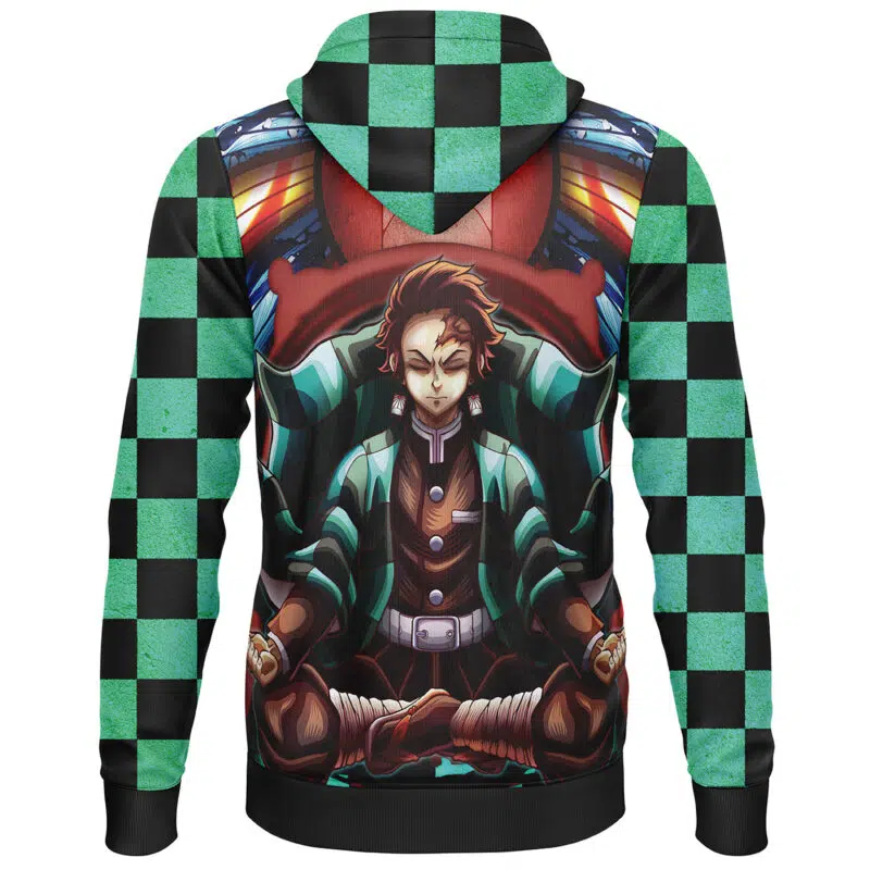 Trippy Kamado Tanjiro Demon Slayer Lightweight Hoodie - Image 2