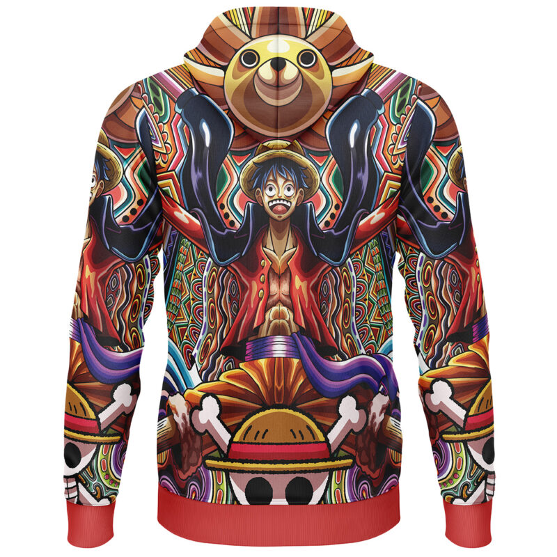 Trippy Monkey D. Luffy One Piece Lightweight Hoodie - Image 2