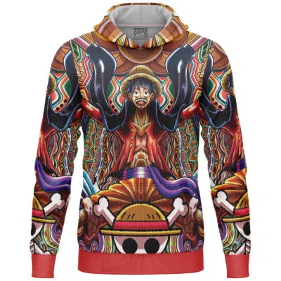 Trippy Monkey D. Luffy One Piece Lightweight Hoodie.