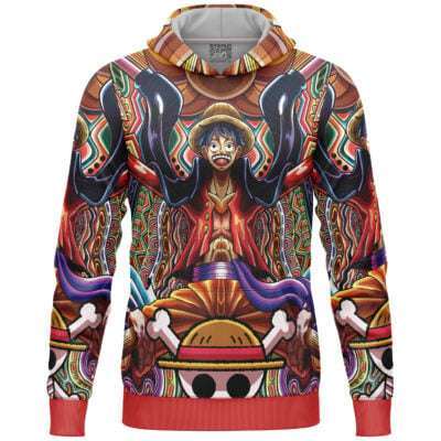 Trippy Monkey D. Luffy One Piece Lightweight Hoodie.