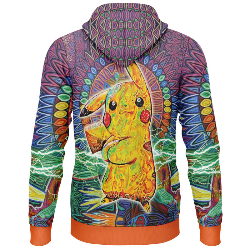 Trippy Pikachu Pokemon Lightweight Hoodie - Image 2