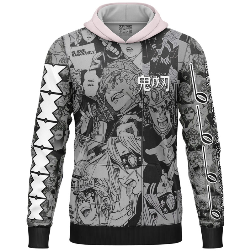Uzui Tengen Manga Collage Demon Slayer Streetwear Lightweight Hoodie - Image 2