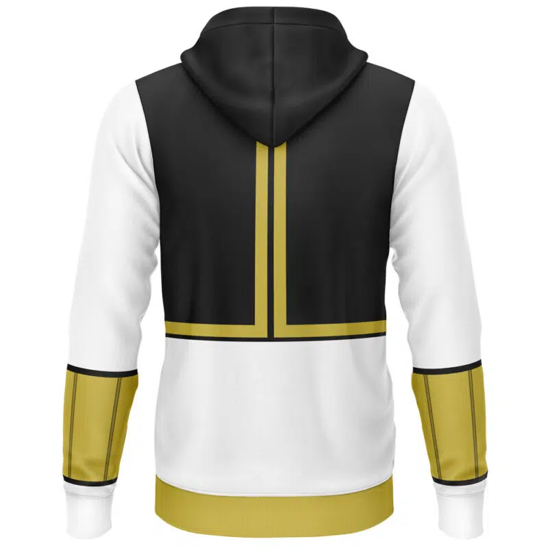 White Ranger Mighty Morphin Power Ranger Lightweight Hoodie - Image 2