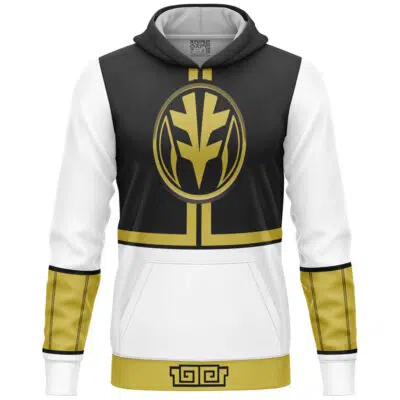 White Ranger Mighty Morphin Power Ranger Lightweight Hoodie