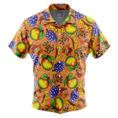 Wumpa Fruits Bumpa Berries Crash Bandicoot Button Up Hawaiian Shirt