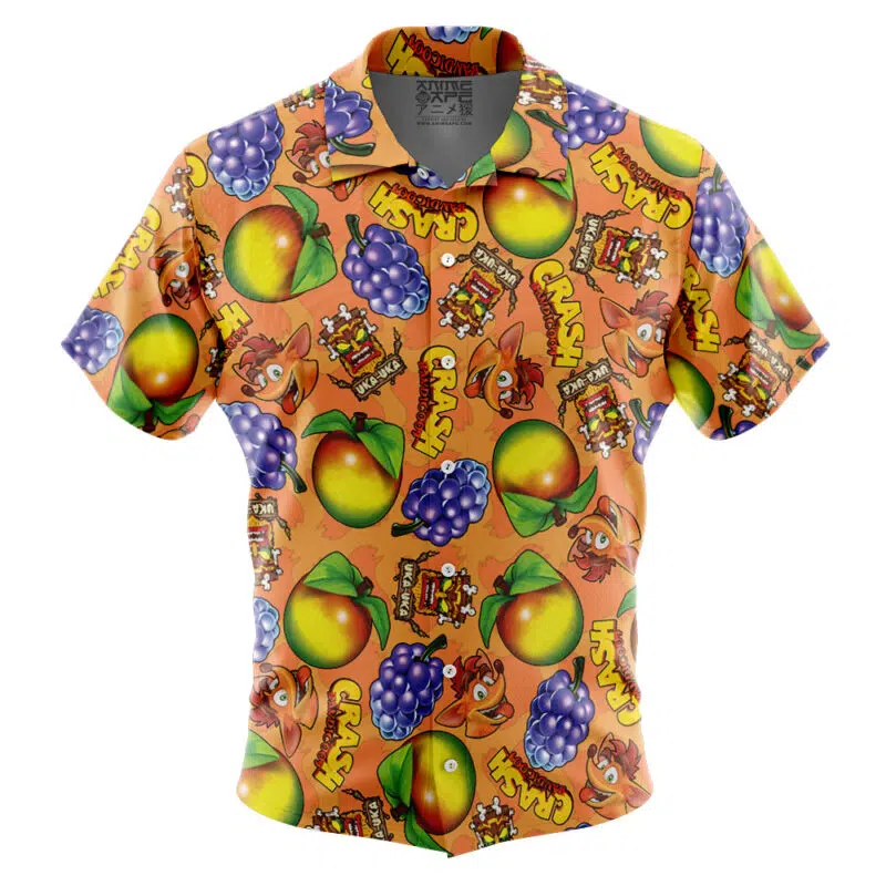 Wumpa Fruits Bumpa Berries Crash Bandicoot Button Up Hawaiian Shirt