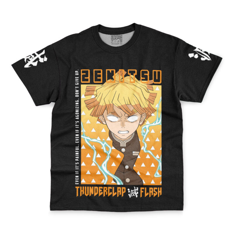Zenitsu Agatsuma Even If Demon Slayer Streetwear T-Shirt - Image 2