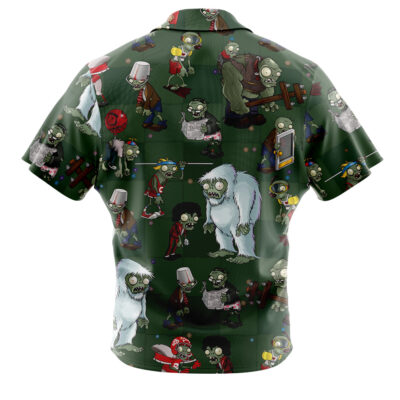 Zombie Side Plants Vs. Zombies Button Up Hawaiian Shirt