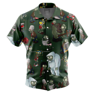 Zombie Side Plants Vs. Zombies Button Up Hawaiian Shirt