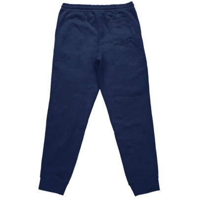 Jake the Dog and Finn the Human Adventure Time Streetwear Sweatpants in navy blue, shown from the back, with an elastic waistband and cuffed ankles.