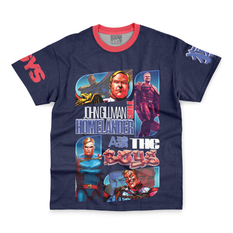 Navy blue Princess Mononoke Studio Ghibli Streetwear T-Shirt featuring comic-style images and bold colorful text on the front, with red text on one sleeve.