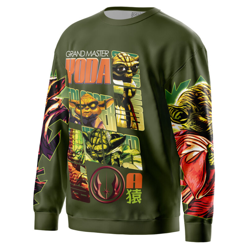 A streetwear sweatshirt featuring Anakin Skywalker and Darth Vader from Star Wars, with comic-style illustrations and themed symbols on the front and sleeves. Product name: Anakin Skywalker x Darth Vader Star Wars Streetwear Sweatshirt.