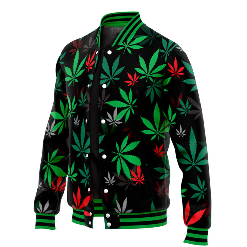 420 Pot Plants Pattern Varsity Jacket - Image 3