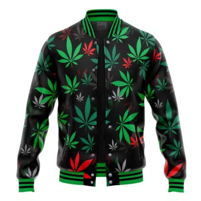 420 Pot Plants Pattern Varsity Jacket