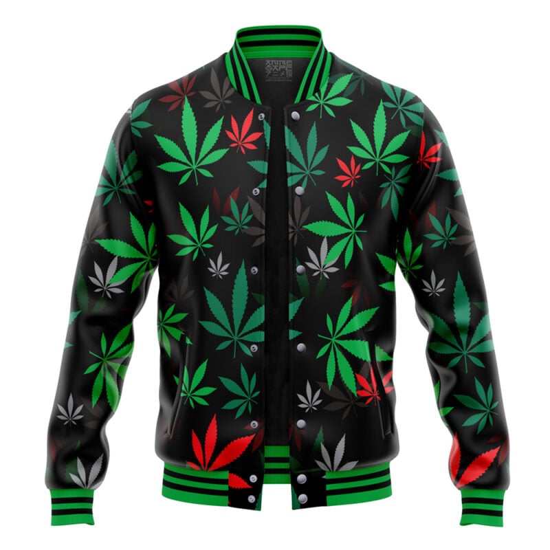 420 Pot Plants Pattern Varsity Jacket