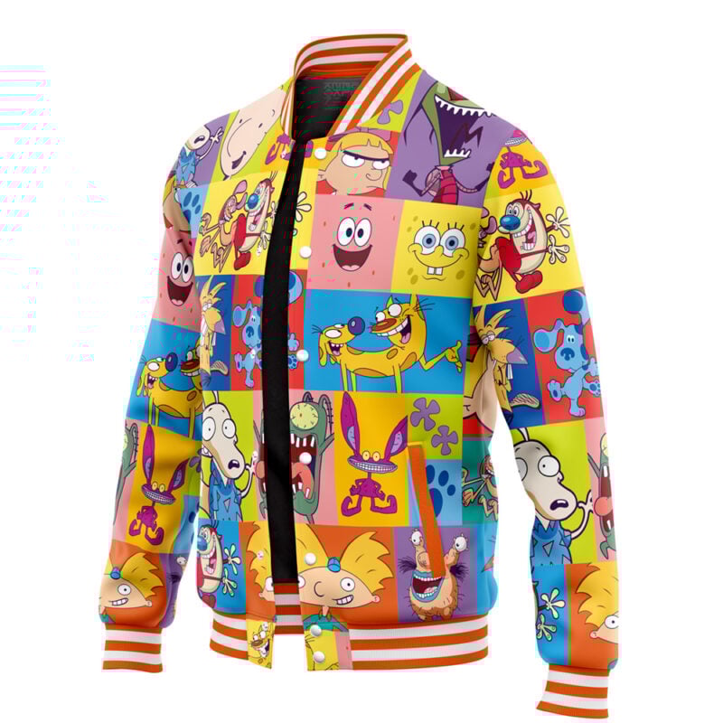 90s Nickelodeon Cartoon V2 Varsity Jacket - Image 3