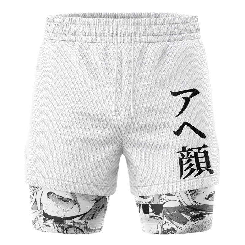 Ahegao Manga V2 2-in-1 Performance Shorts - Image 2