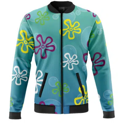 Bikini Bottom Pattern Spongebob Squarepants Casual Bomber Jacket
