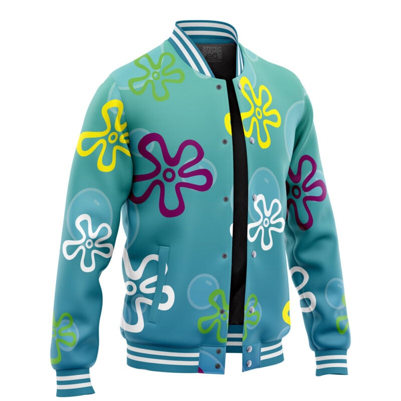 Bikini Bottom Pattern Spongebob Squarepants Varsity Jacket - Image 2
