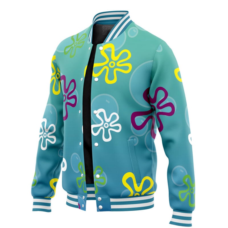 Bikini Bottom Pattern Spongebob Squarepants Varsity Jacket - Image 3