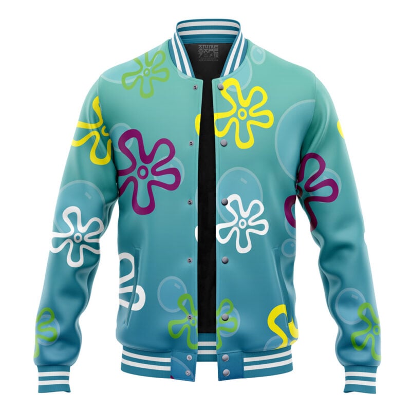 Bikini Bottom Pattern Spongebob Squarepants Varsity Jacket