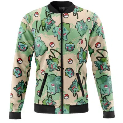 Bulbasaur Pattern Pokemon Casual Bomber Jacket