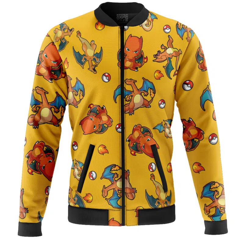 Charizard Pattern Pokemon Casual Bomber Jacket