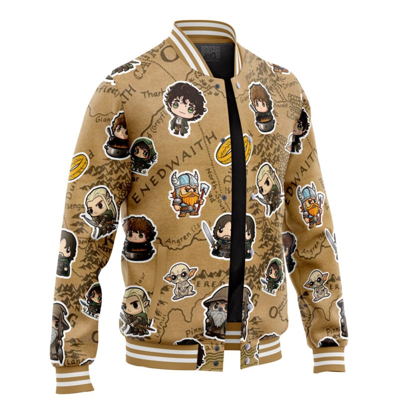 Chibi Fellowship of the Ring The Lord of the Rings Varsity Jacket - Image 2