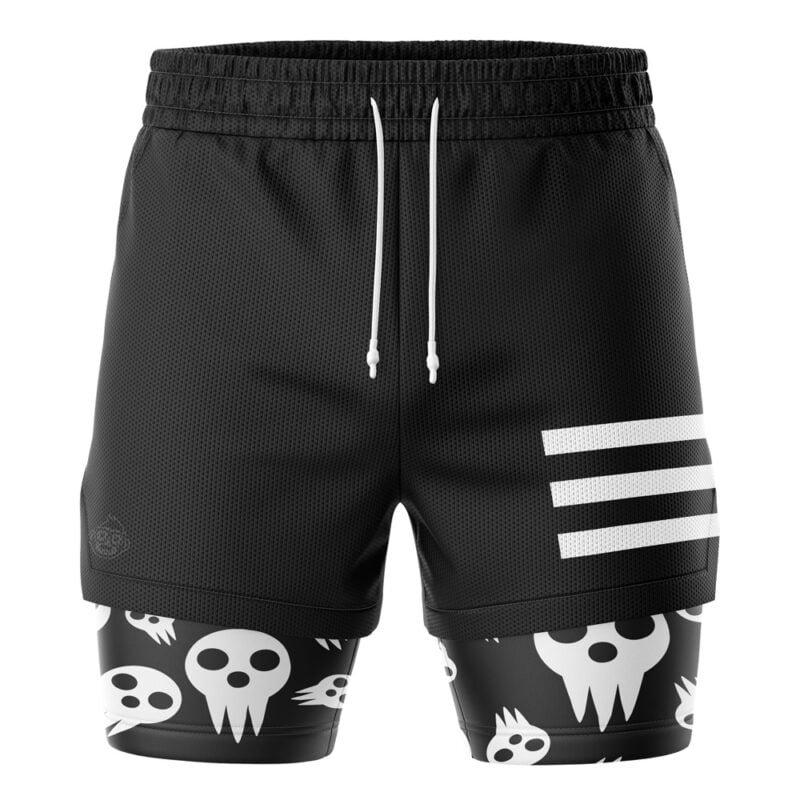 Death The Kid Skulls Soul Eater 2-in-1 Performance Shorts