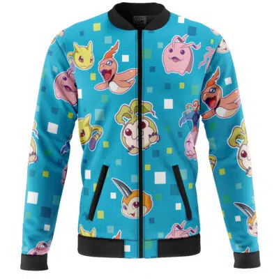 Digimon Pattern Digimon Casual Bomber Jacket