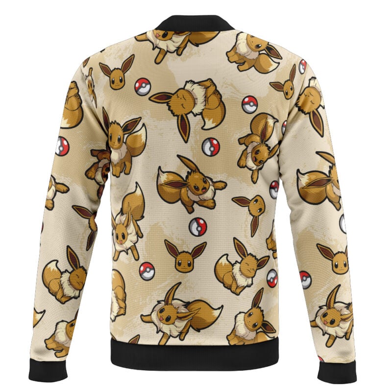 Eevee Pattern Pokemon Casual Bomber Jacket - Image 2