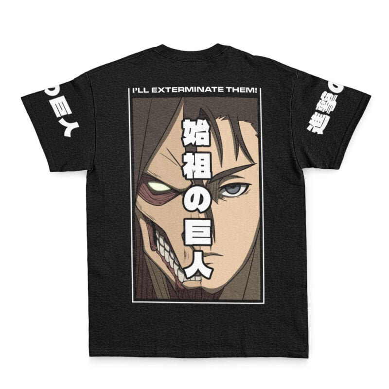 Eren Yeager I'll Exterminate Attack On Titan Streetwear T-Shirt - Image 3