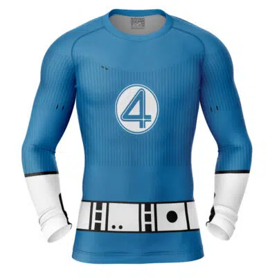 Fantastic Four Mister Fantastic Marvel Long Sleeve Rash Guard Compression Shirt