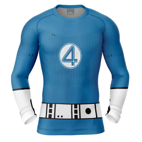 Fantastic Four Mister Fantastic Marvel Long Sleeve Rash Guard Compression Shirt