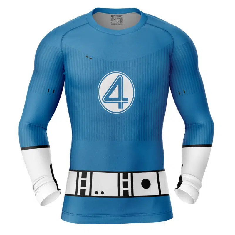 Fantastic Four Mister Fantastic Marvel Long Sleeve Rash Guard Compression Shirt
