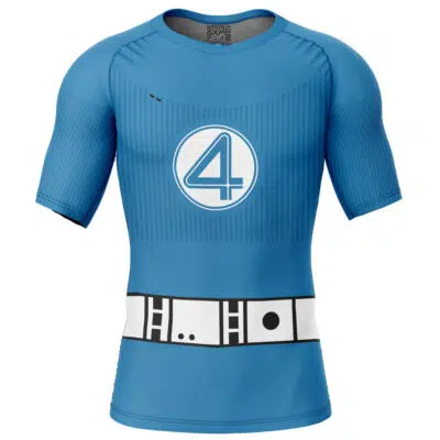 Fantastic Four Mister Fantastic Marvel Short Sleeve Rash Guard Compression Shirt