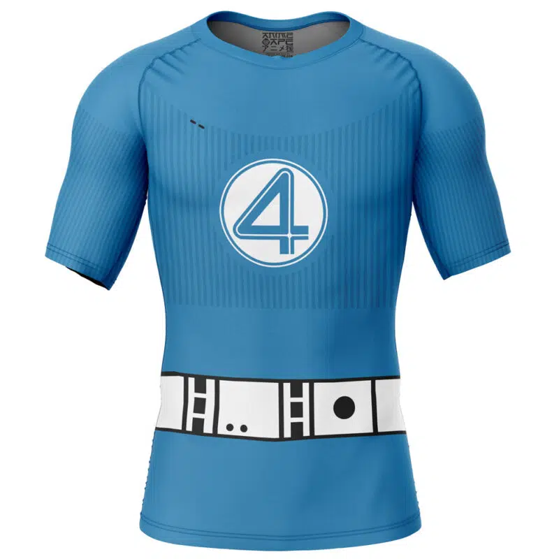 Fantastic Four Mister Fantastic Marvel Short Sleeve Rash Guard Compression Shirt