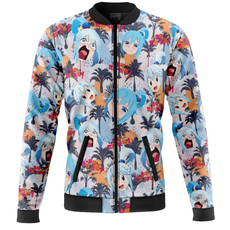 Funny Face Aqua Konosuba Casual Bomber Jacket