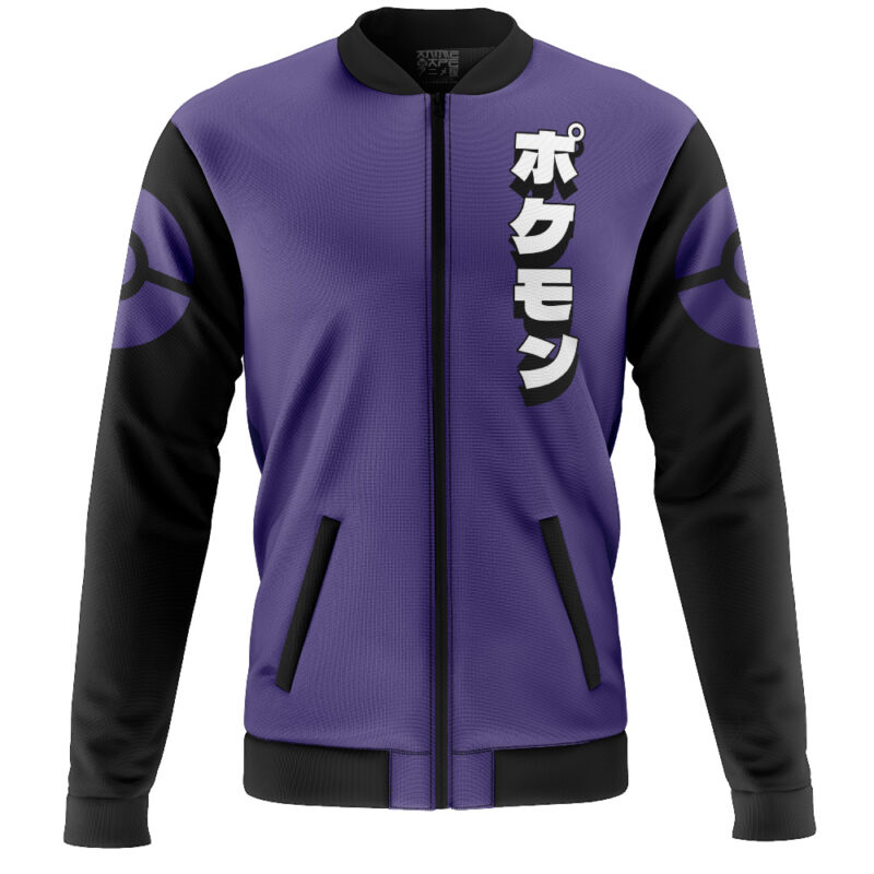 Gengar Face Pokemon Casual Bomber Jacket - Image 2