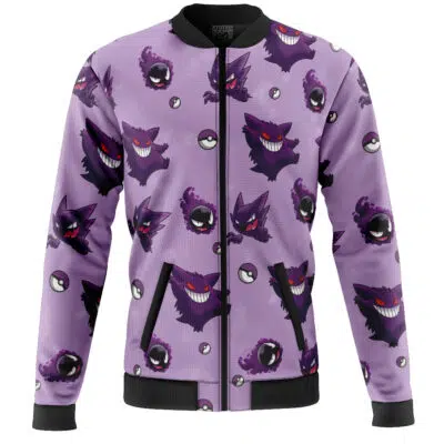 Gengar Pattern Pokemon Casual Bomber Jacket
