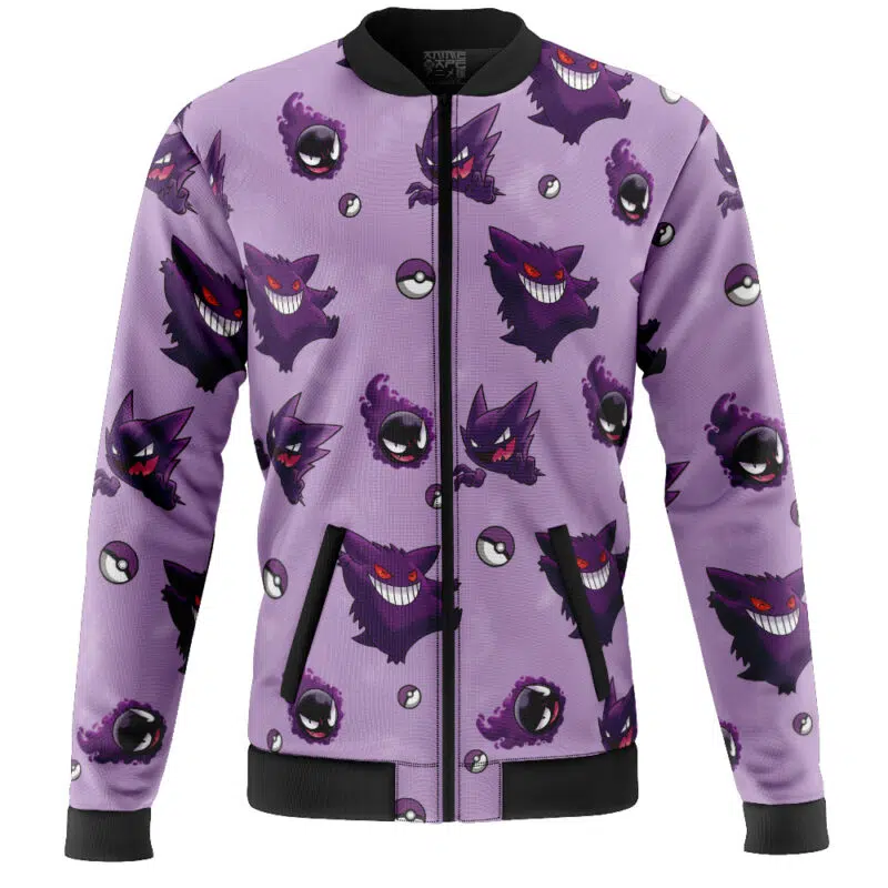 Gengar Pattern Pokemon Casual Bomber Jacket
