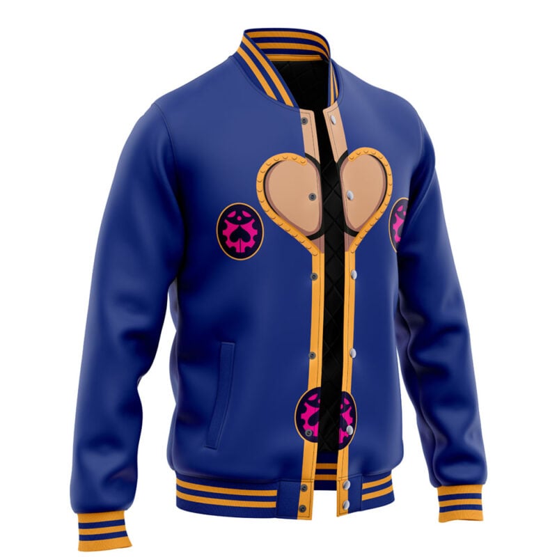Giorno Manga Pattern Jojo's Bizzare Adventure Varsity Jacket - Image 2