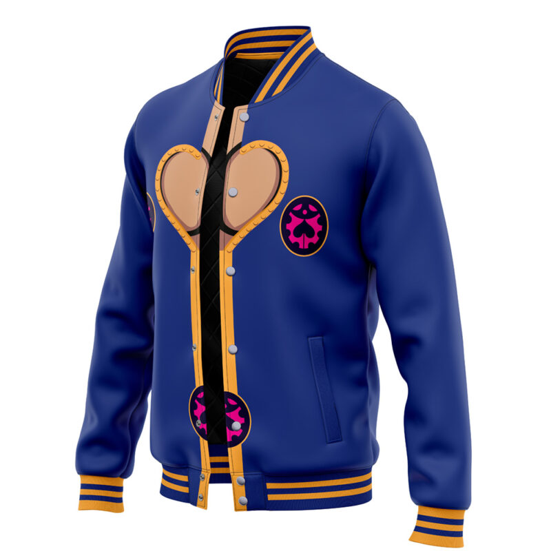 Giorno Manga Pattern Jojo's Bizzare Adventure Varsity Jacket - Image 3