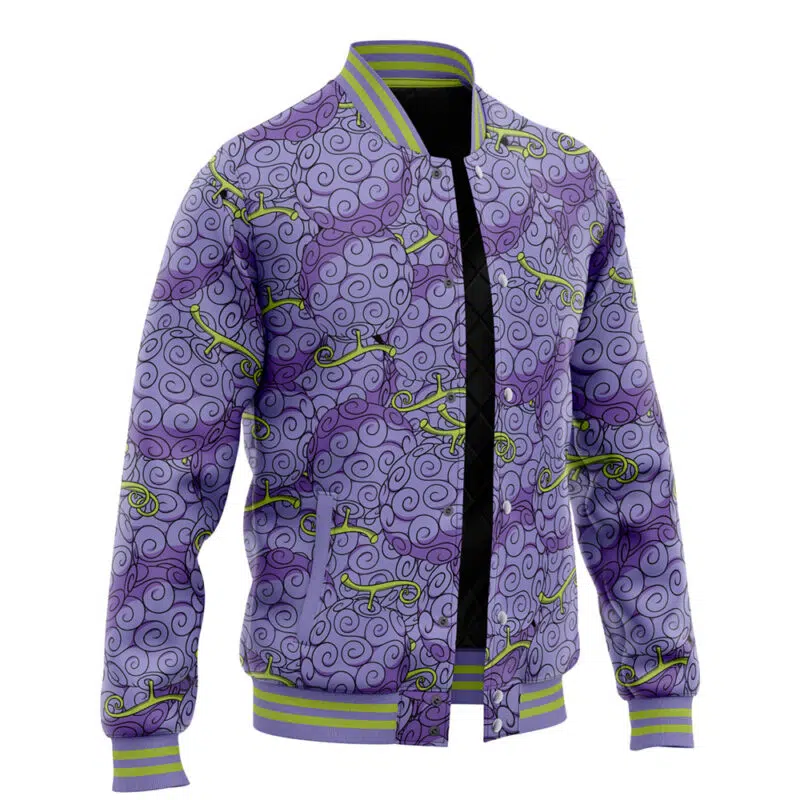 Gomu Gomu No Mi Pattern One Piece Varsity Jacket - Image 2