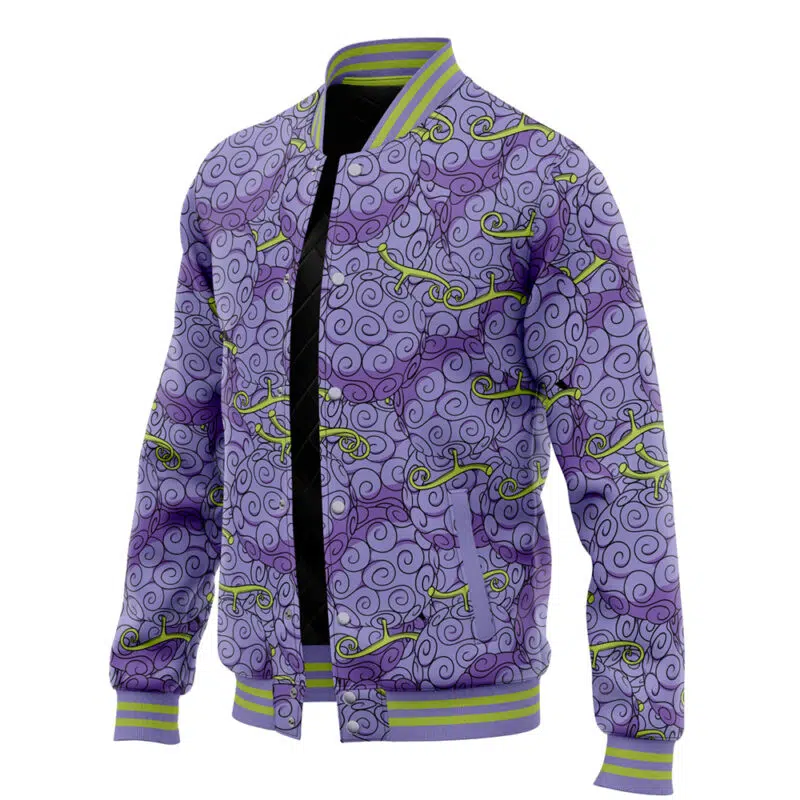 Gomu Gomu No Mi Pattern One Piece Varsity Jacket - Image 3