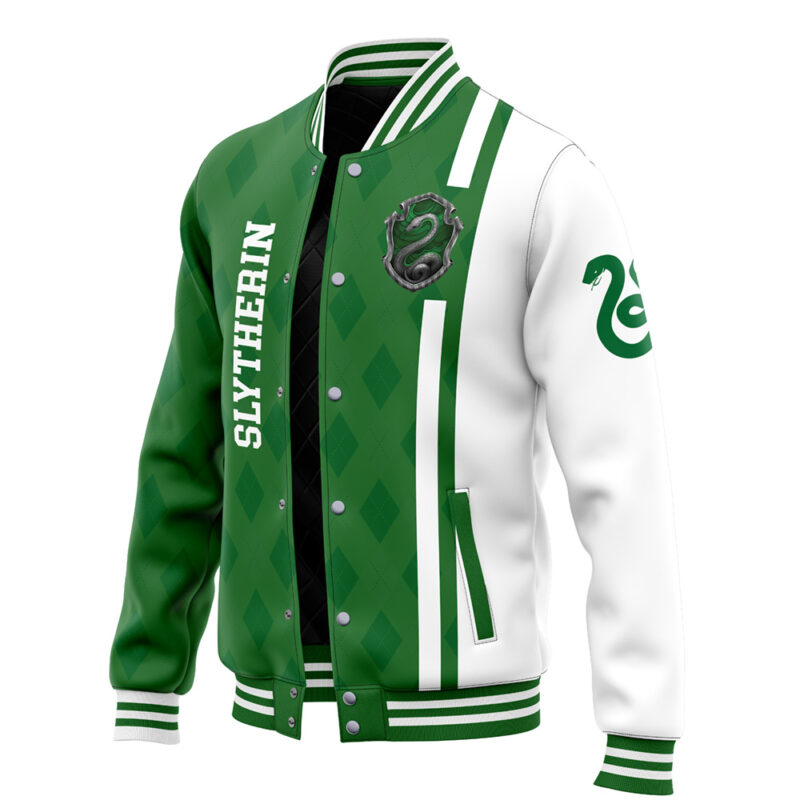 Hogwarts Slytherin Harry Potter Varsity Jacket - Image 3
