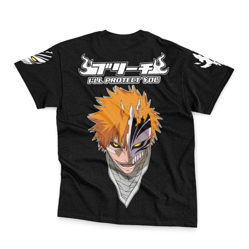 Ichigo Kurosaki I'll Protect You Bleach Streetwear T-Shirt - Image 4