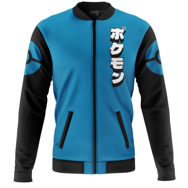 Lucario Face Pokemon Casual Bomber Jacket - Image 2