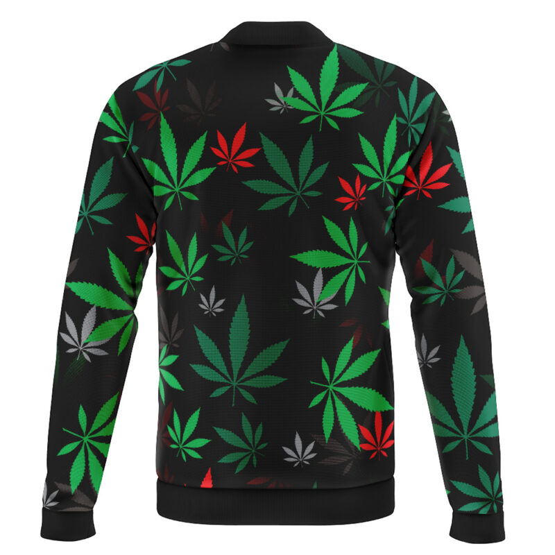 420 Pot Plants Pattern Casual Bomber Jacket - Image 2